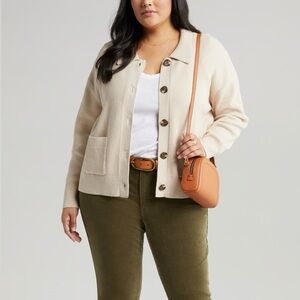 Caslon Ribbed Collared Sweater